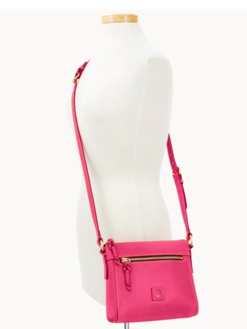 New Dooney and Bourke Crossbody Shoulder Bag Florentine Leather Allison Fuchsia